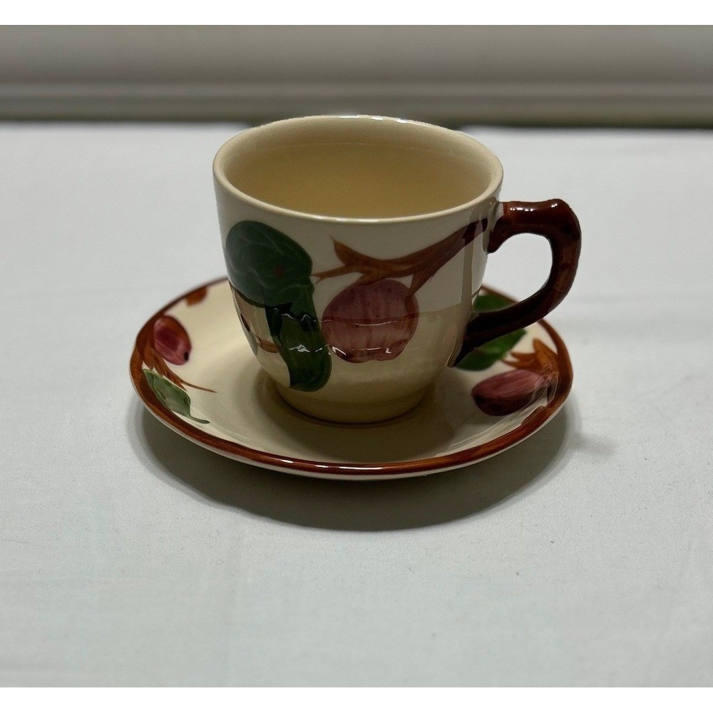 Vintage Franciscan Apple Cup & Saucer Set Hand Painted Made in England